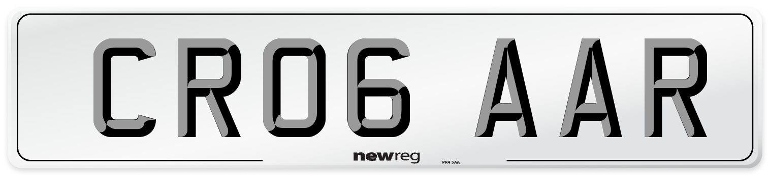 CR06 AAR Number Plate from New Reg